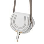 CHLOE MARCIE SMALL SADDLE BAG CRYSTAL WHITE