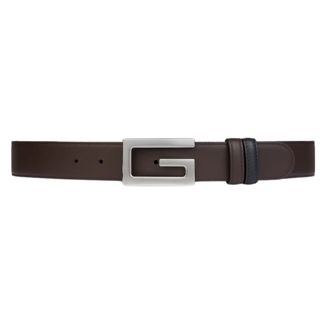 GUCCI REVERSIBLE BELT WITH SQUARE G BUCKLE