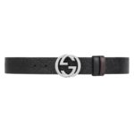 GUCCI REVERSIBLE GUCCI SIGNATURE BELT IN BLACK