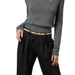 GUCCI THIN PATENT DOUBLE G BELT