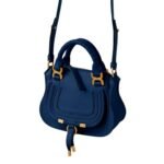 CHLOE MARCIE MINI DOUBLE CARRY BAG DEEP DENIM