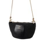 CHLOE ZIPPERED MINI BASKET WITH CHAIN BLACK