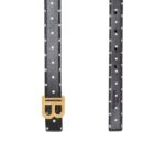 BALMAIN THIN REVERSIBLE CALFSKIN B-BALT WITH POLKA PRINT IN BLACK