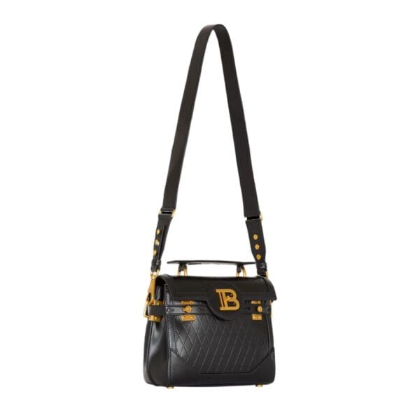BALMAIN BUZZ 23 BAG IN GRID-EMBOSSED CALFSKIN - Image 7