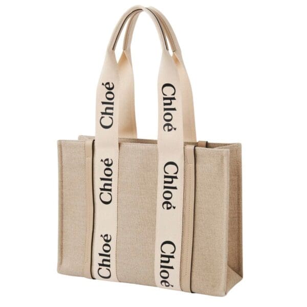 CHLOE MEDIUM WOODY TOTE BAG ARGIL BROWN