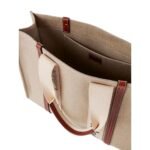 CHLOE LARGE WOODY TOTE BAG WHITE & BROWN