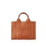 CHLOE SMALL WOODY TOTE BAG CARAMEL