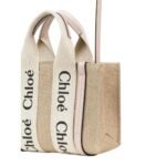 CHLOE MINI WOODY TOTE BAG CEMENT PINK