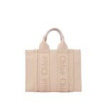 CHLOE SMALL WOODY TOTE BAG CEMENT PINK