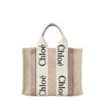 CHLOE SMALL WOODY TOTE BAG MUSK GREY