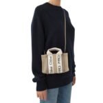 CHLOE MINI WOODY TOTE BAG MUSK GREY