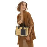 VALEXTRA SOFT TOTE RAFFIA CROCHET MINI BAG