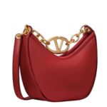 VALENTINO GARAVANI VLOGO MOON MINI HOBO BAG IN NAPPA LEATHER WITH CHAIN