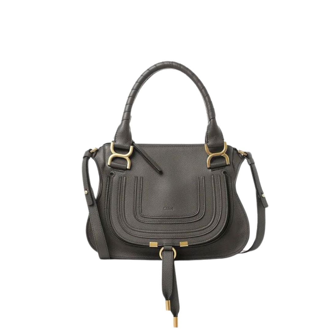 CHLOE MARCIE SMALL DOUBLE CARRY BAG ELEPHANT GREY