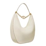 VALENTINO GARAVANI MAXI VLOGO MOON NAPPA LEATHER HOBO BAG WITH CHAIN