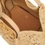 VALENTINO GARAVANI MEDIUM SHOPPING BAG IN LACE-EFFECT RAFFIA