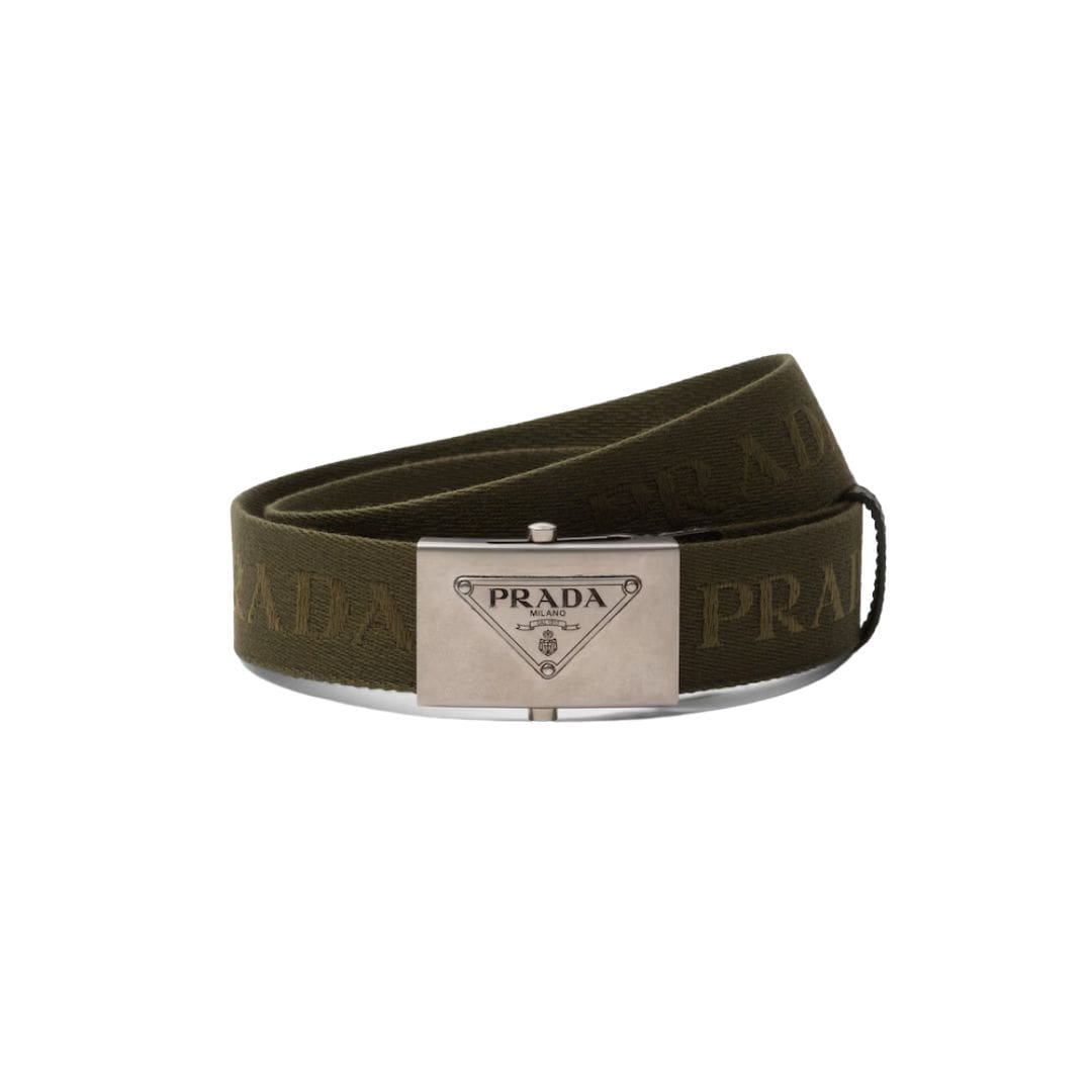 PRADA WOVEN COTTON TAPE BELT