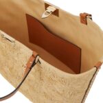 VALENTINO GARAVANI ROCKSTUD WOVEN RAFFIA SHOPPING BAG