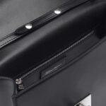 SANTONI BLACK LEATHER CROSSBODY BAG