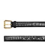CROC-EFFECT LEATHER BELT 3 CM