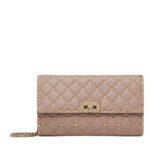 VALENTINO GARAVANI ROCKSTUD SPIKE NAPPA LEATHER CROSSBODY CLUTCH BAG
