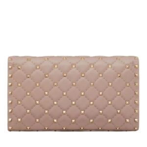 VALENTINO GARAVANI ROCKSTUD SPIKE NAPPA LEATHER CROSSBODY CLUTCH BAG