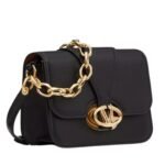 VALENTINO GARAVANI VLOGO O'CLOCK SMALL NAPPA LEATHER SHOULDER BAG WITH CHAIN