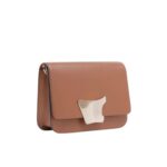 SANTONI BROWN LEATHER CROSSBODY BAG