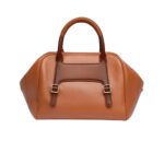 SANTONI BROWN LEATHER HANDBAG
