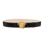 VERSACE LA MEDUSA CRYSTAL LEATHER BELT 4 CM