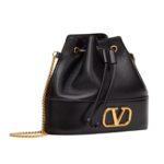 VALENTINO GARAVANI MINI BUCKET BAG IN NAPPA WITH VLOGO SIGNATURE CHAIN