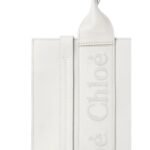CHLOE SMALL WOODY TOTE BAG WHITE