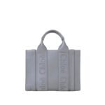 CHLOE SMALL WOODY TOTE BAG STORM BLUE