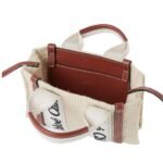 CHLOE MINI WOODY TOTE BAG BROWN AND BEIGE