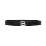 BALLY B-BOLD 35MM BELT IN BLACK LEATHER