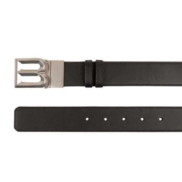 BALLY B-BOLD 35MM REVERSIBLE AND ADJUSTABLE BELT IN BLACK LEATHER
