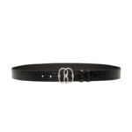BALLY ICONIC 35MM BELT IN BLACK LEATHER