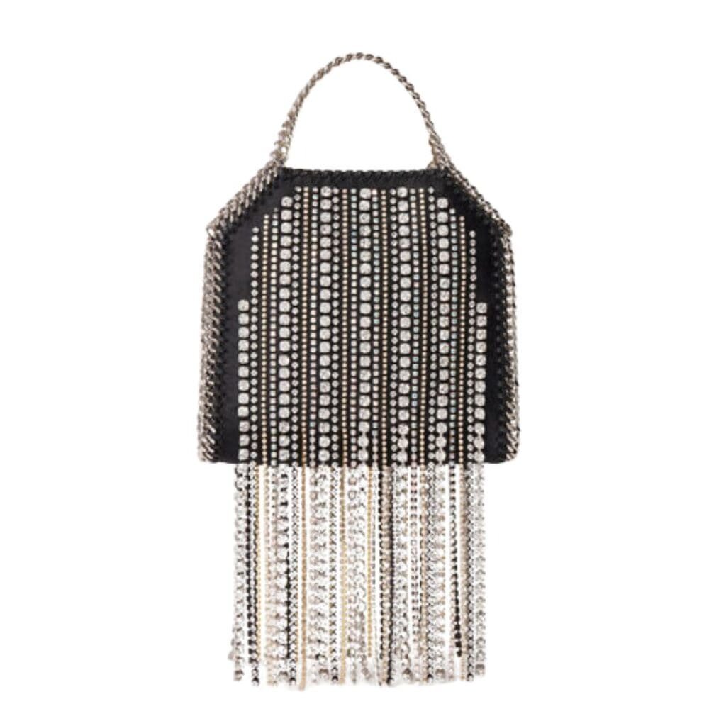 STELLA MCCARTNEY CRYSTAL FRINGE FALABELLA TINY TOTE BAG