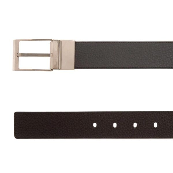 BALLY DRESS BELT IN MIDNIGHT AND BLACK LEATHER