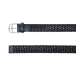 BALLY EMBERT 30MM BELT IN FABRIC AND LEATHER