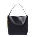 STELLA MCCARTNEY FRAYME STUDDED GRAINY ALTER MAT TOTE BAG