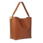 STELLA MCCARTNEY FRAYME STUDDED GRAINY ALTER MAT TOTE BAG