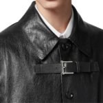 VERSACE LONG LEATHER COAT