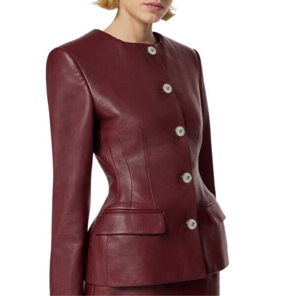 VERSACE LEATHER HOURGLASS JACKET