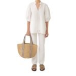 CHLOE LARGE WOODY BASKET PASTEL GREY