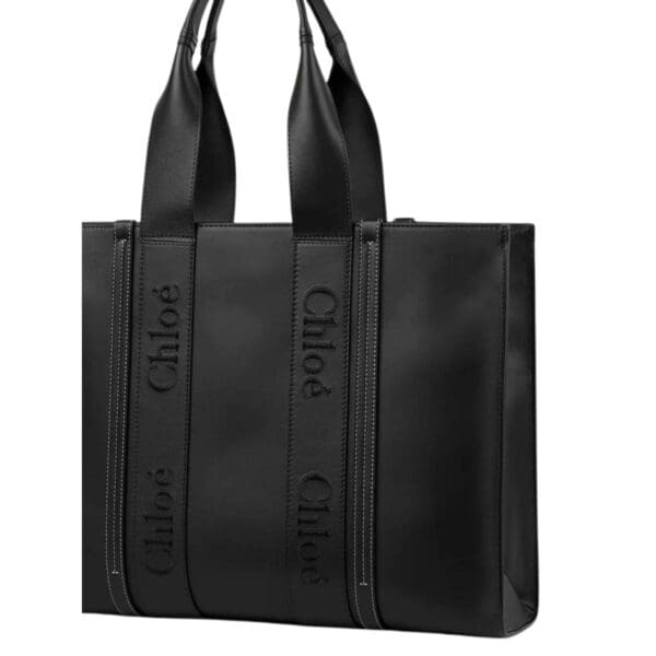 CHLOE LARGE WOODY TOTE BAG BLACK