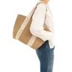 CHLOE LARGE WOODY BASKET IN FAIR TRADE PAPER WILD GREY
