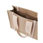 CHLOE WOODY TOTE BAG IN LINEN WILD GREY