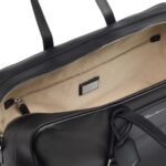 SANTONI BLACK LEATHER WEEKEND BAG