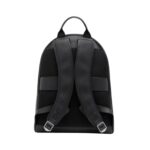 SANTONI BLACK TUMBLED LEATHER BACKPACK